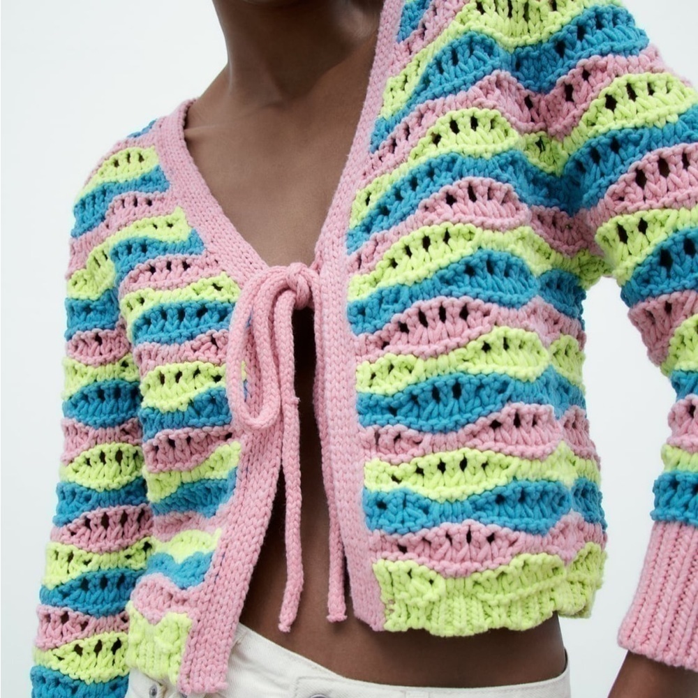 Zara NWT striped knit cardigan - Picture 6 of 11